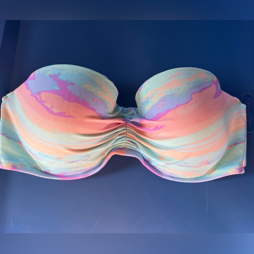 Victoria’s Secret Pastel Sky Clouds Push Up Bra Bikini Top 36D Tie Dye Tye Dye